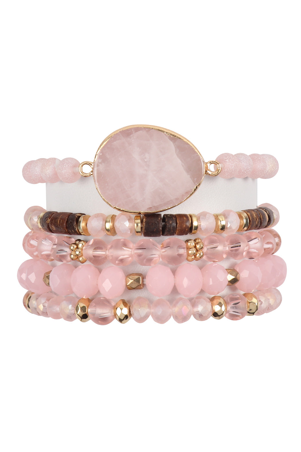 Natural Stone Charm Mixed Beads Bracelet