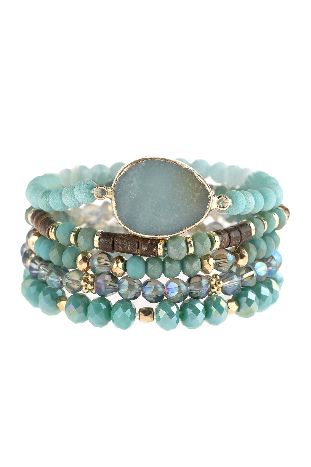 Natural Stone Charm Mixed Beads Bracelet