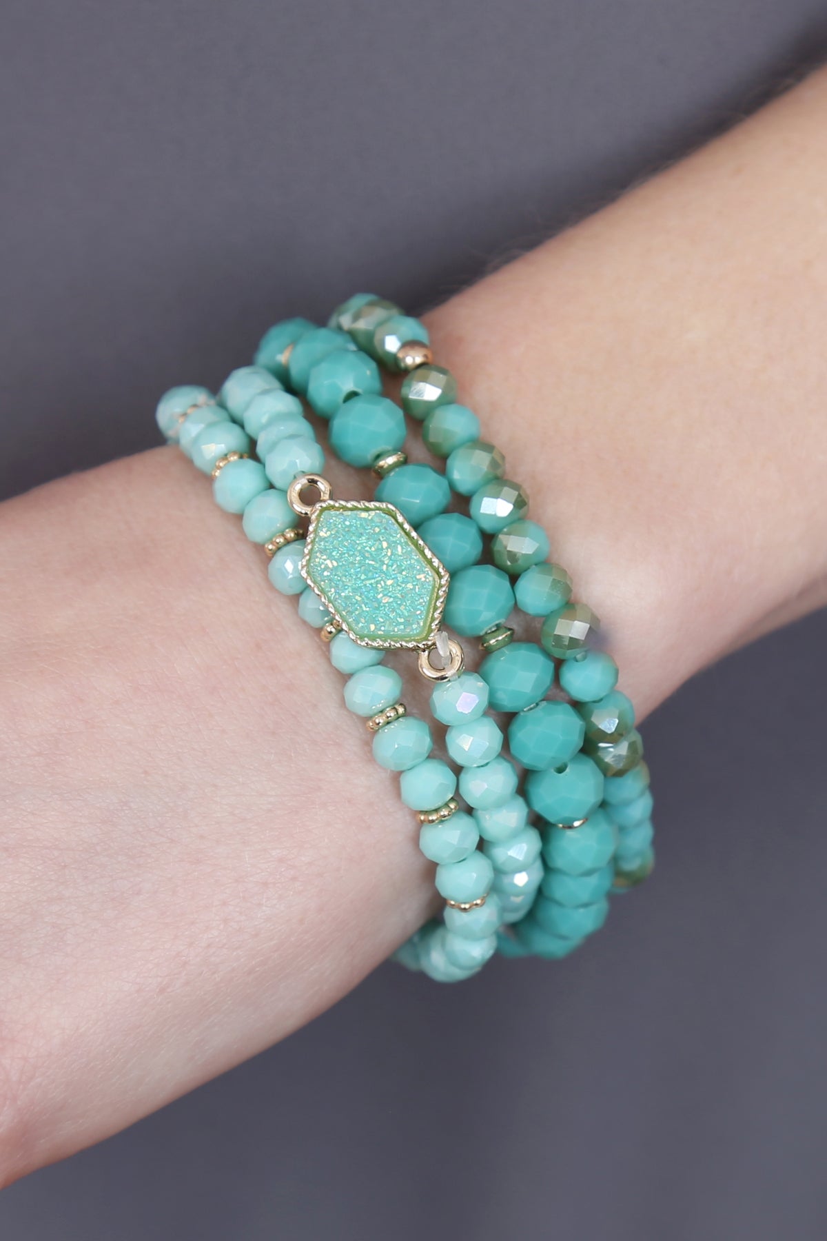 Druzy Stone Hexagon Bracelet
