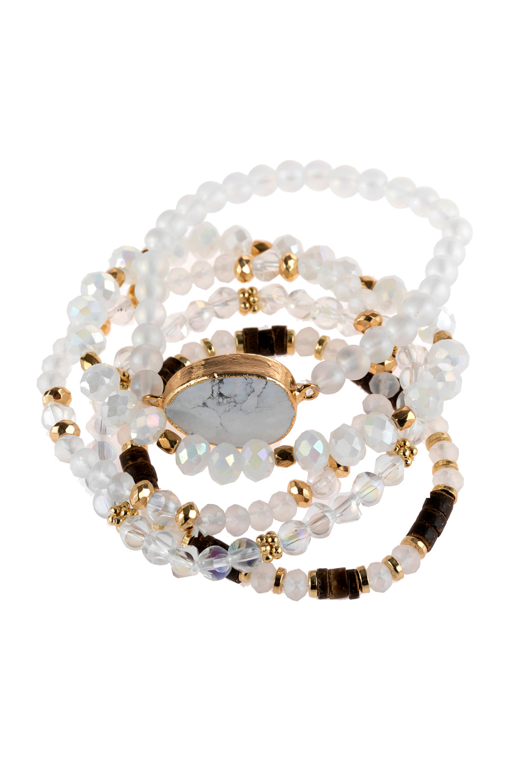 Natural Stone Charm Mixed Beads Bracelet