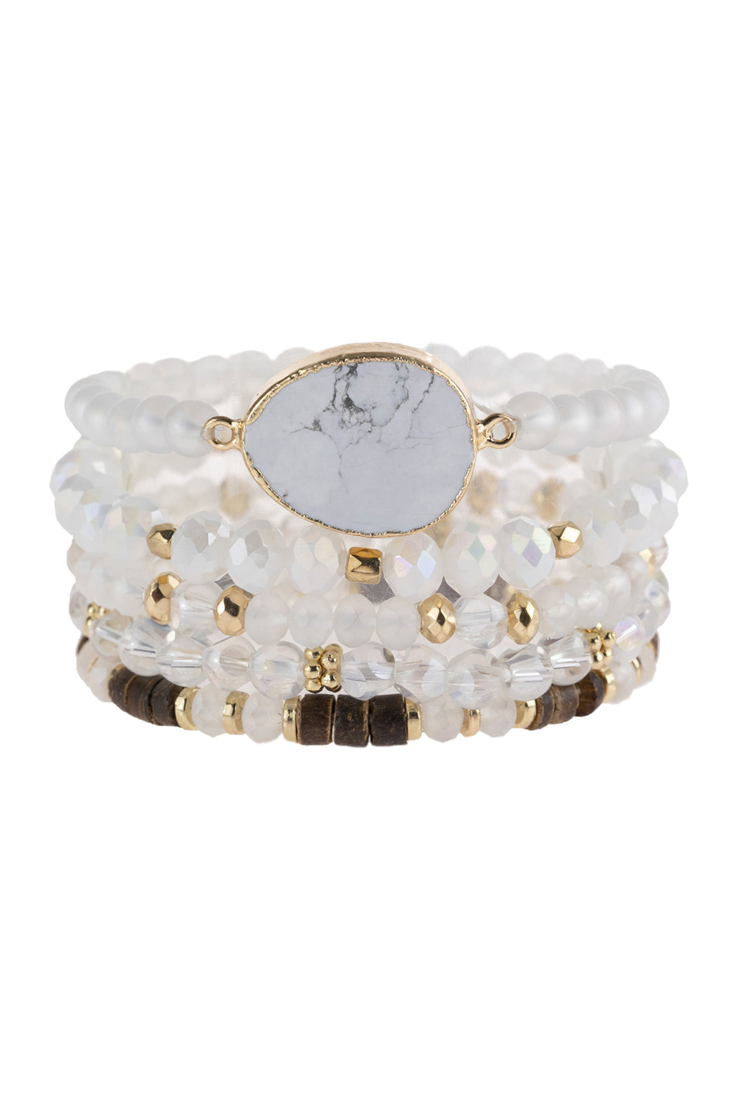 Natural Stone Charm Mixed Beads Bracelet