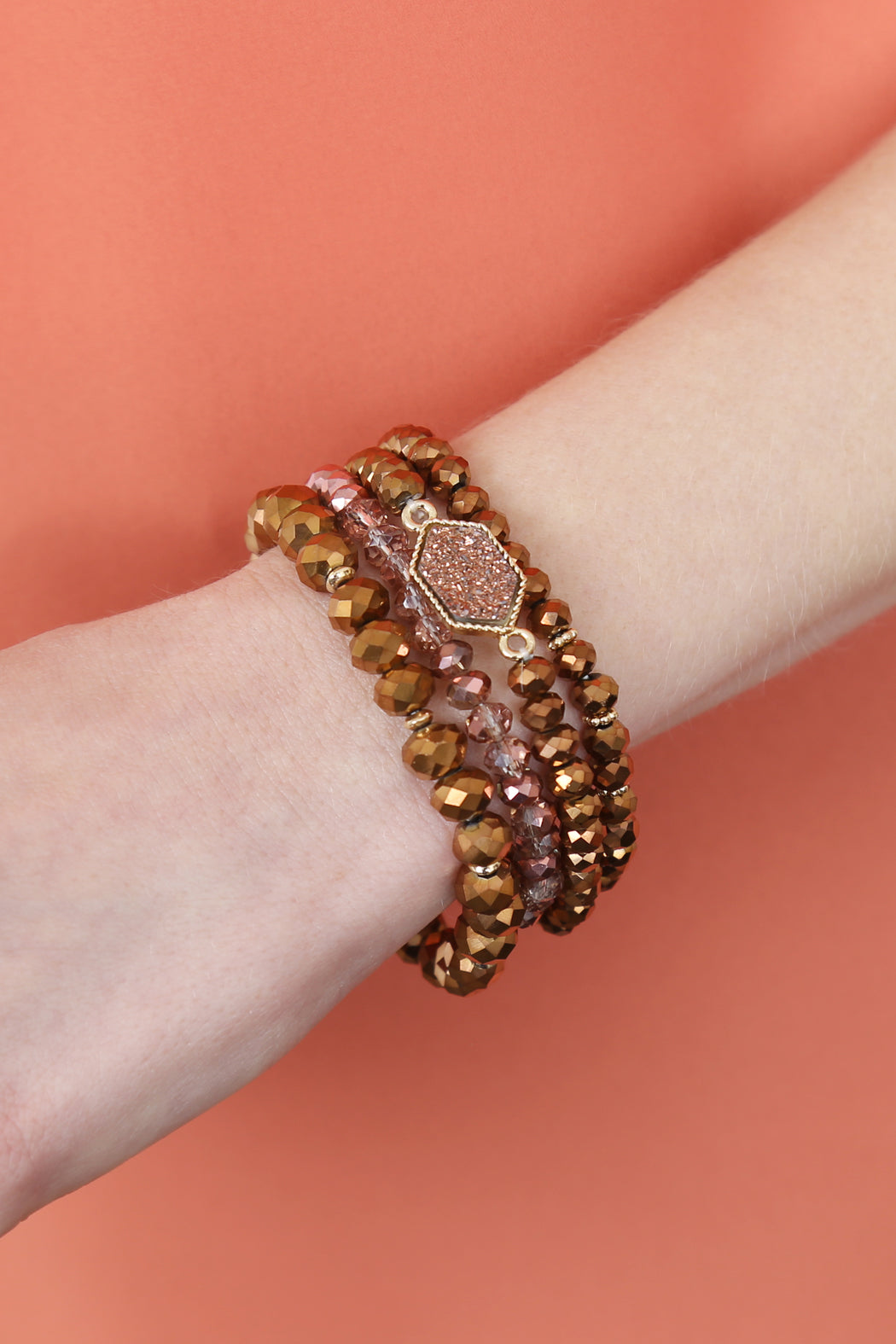 Druzy Stone Hexagon Bracelet