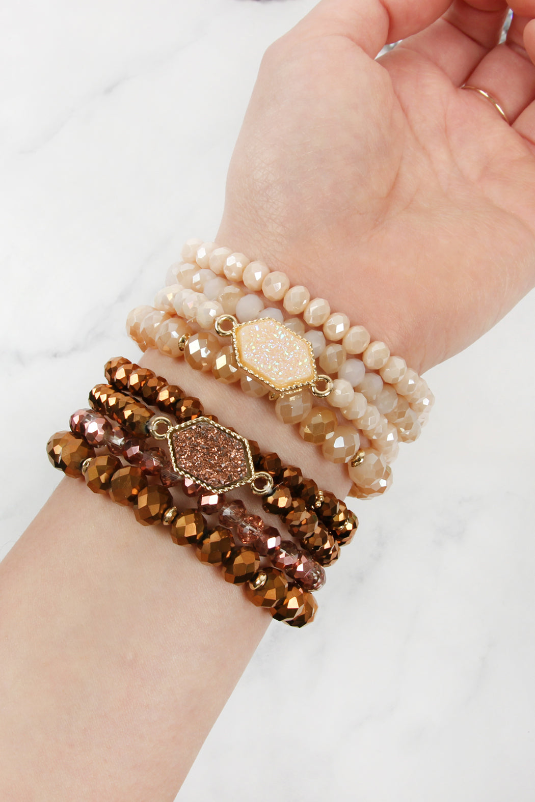 Druzy Stone Hexagon Bracelet