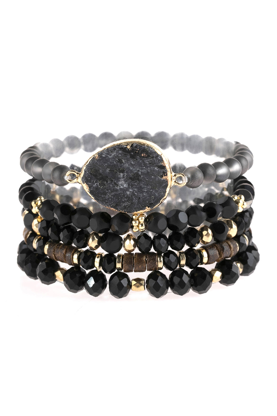 Natural Stone Charm Mixed Beads Bracelet