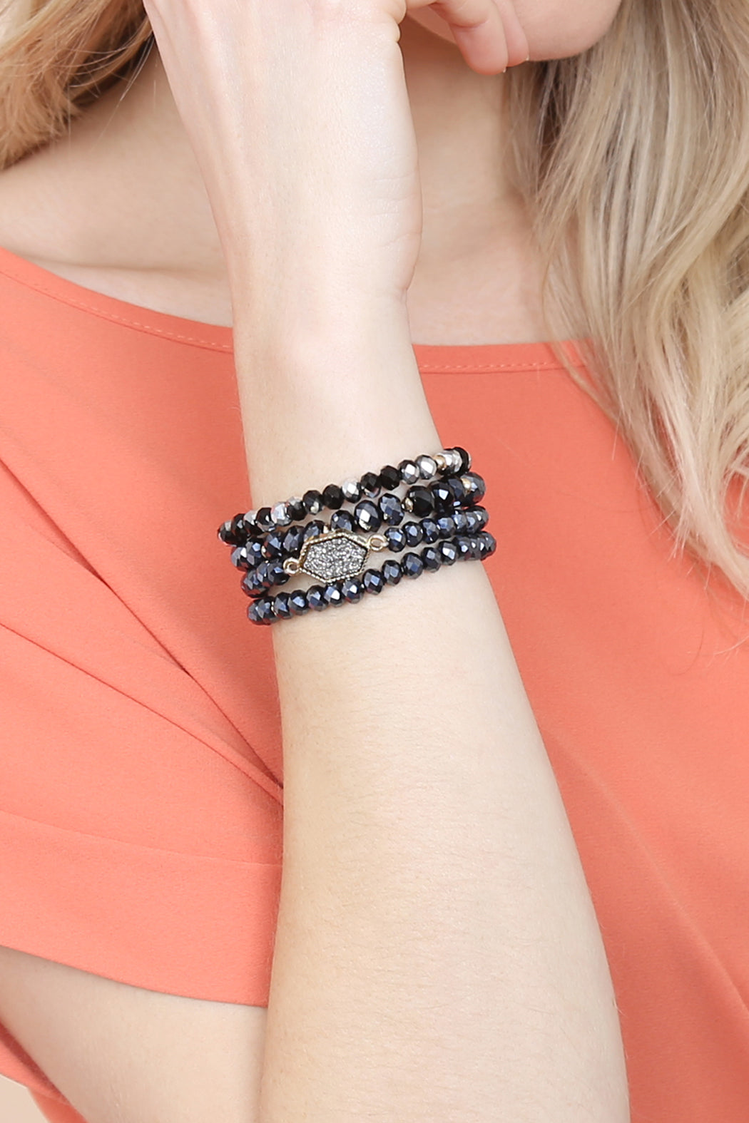 Druzy Stone Hexagon Bracelet