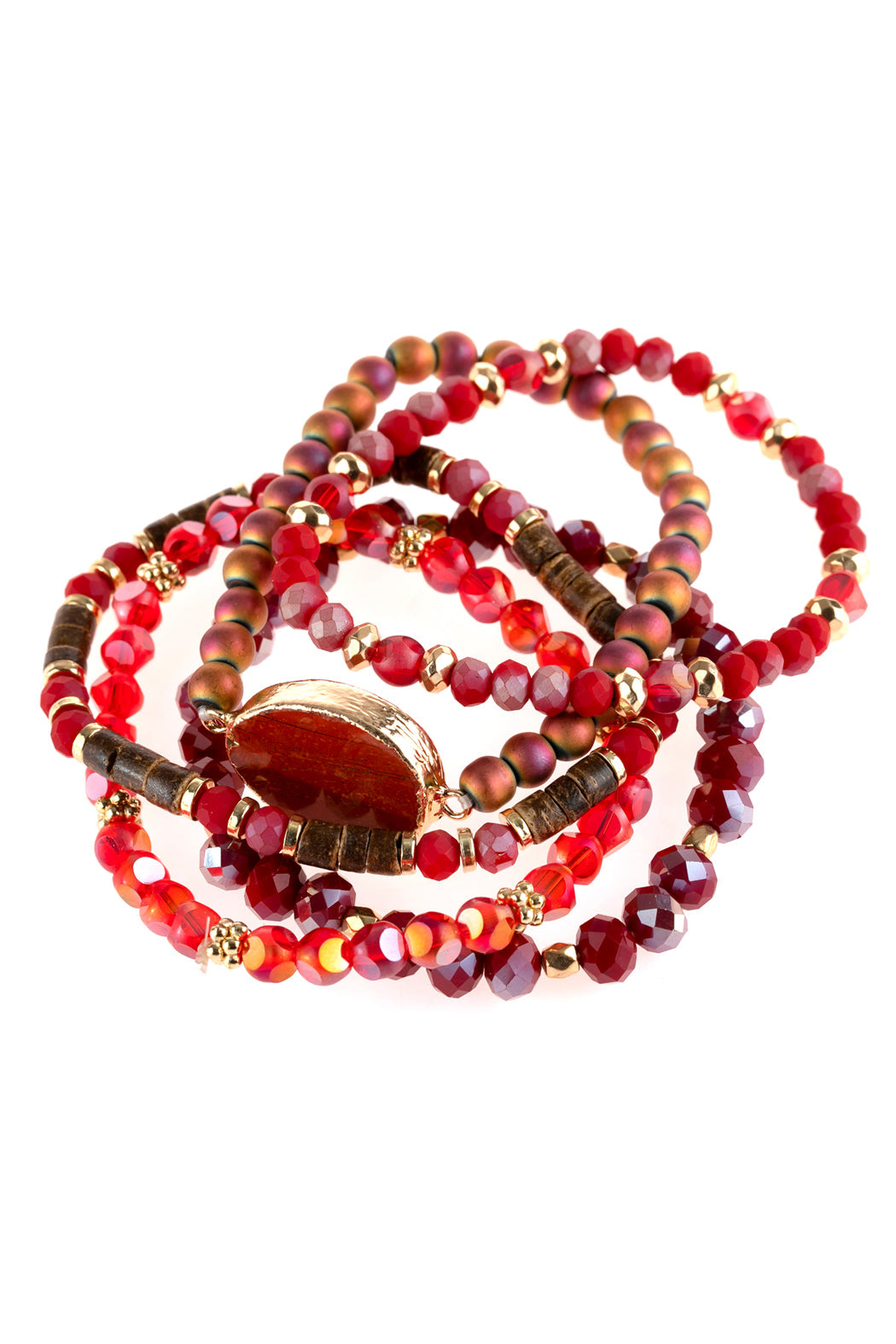 Natural Stone Charm Mixed Beads Bracelet