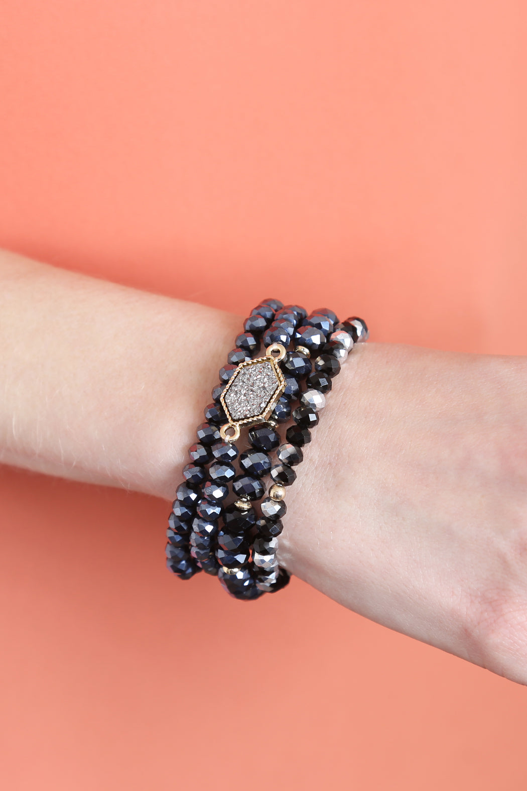 Druzy Stone Hexagon Bracelet