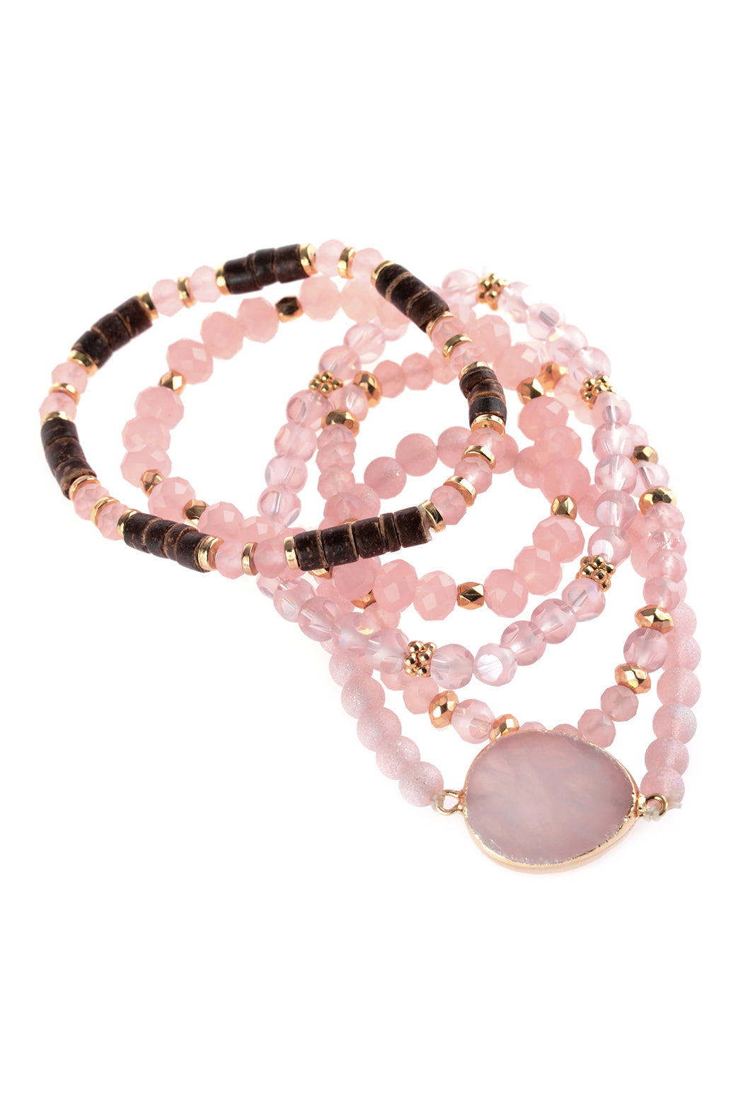 Natural Stone Charm Mixed Beads Bracelet