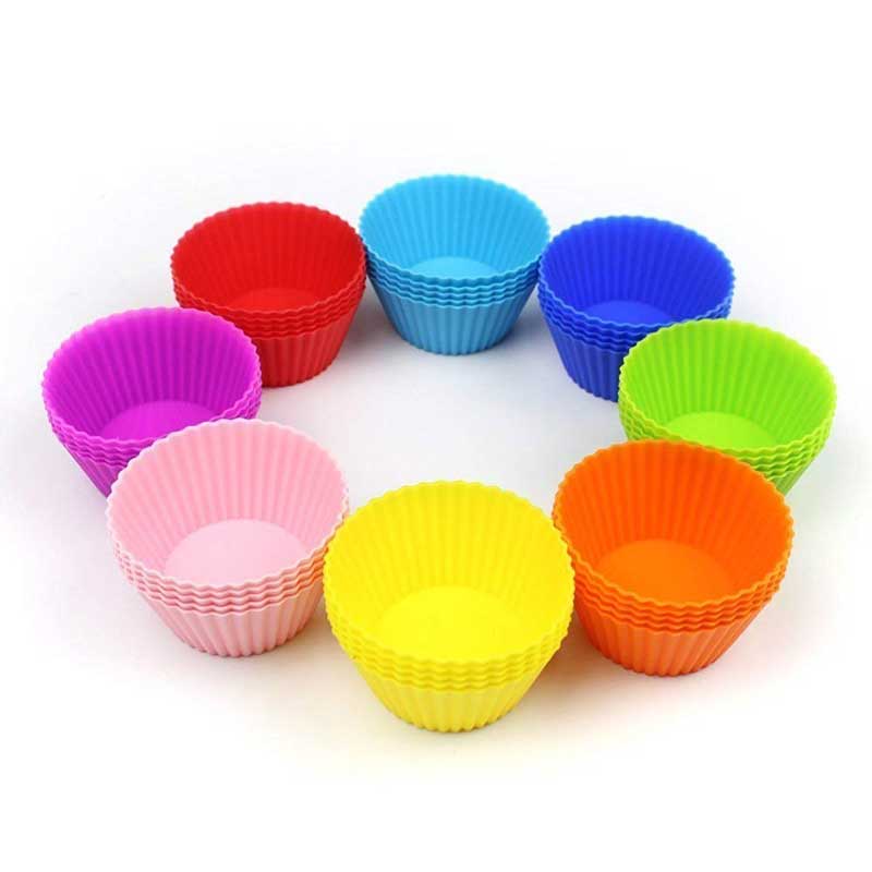 6/12Pcs Silicone Cupcake Reusable Pan Liners