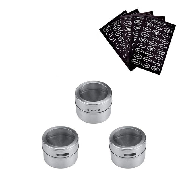 Magnetic Spice Jar Set With Stickers