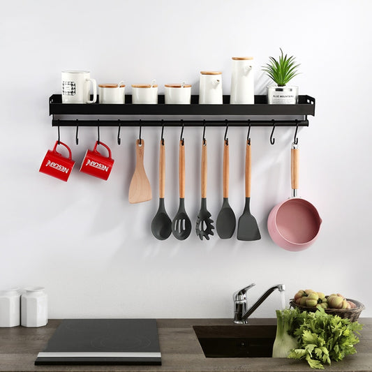 Wall-Mount Spice Rack With Hooks