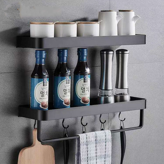 Wall-Mounted Aluminum Kitchen Shelf