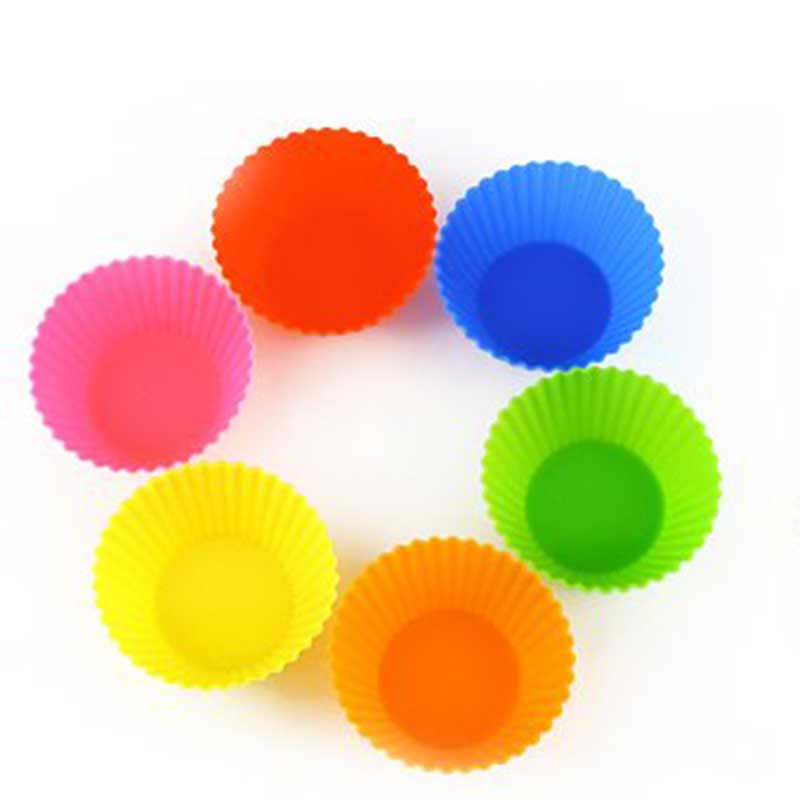 6/12Pcs Silicone Cupcake Reusable Pan Liners