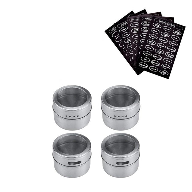 Magnetic Spice Jar Set With Stickers