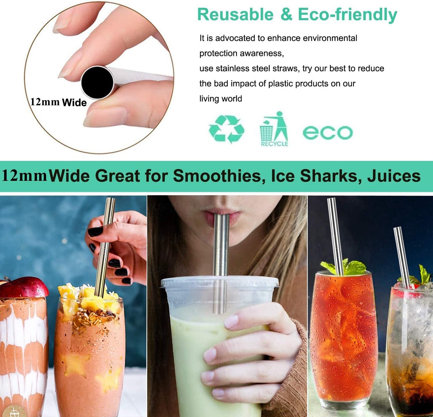 Stainless Steel Boba Straws