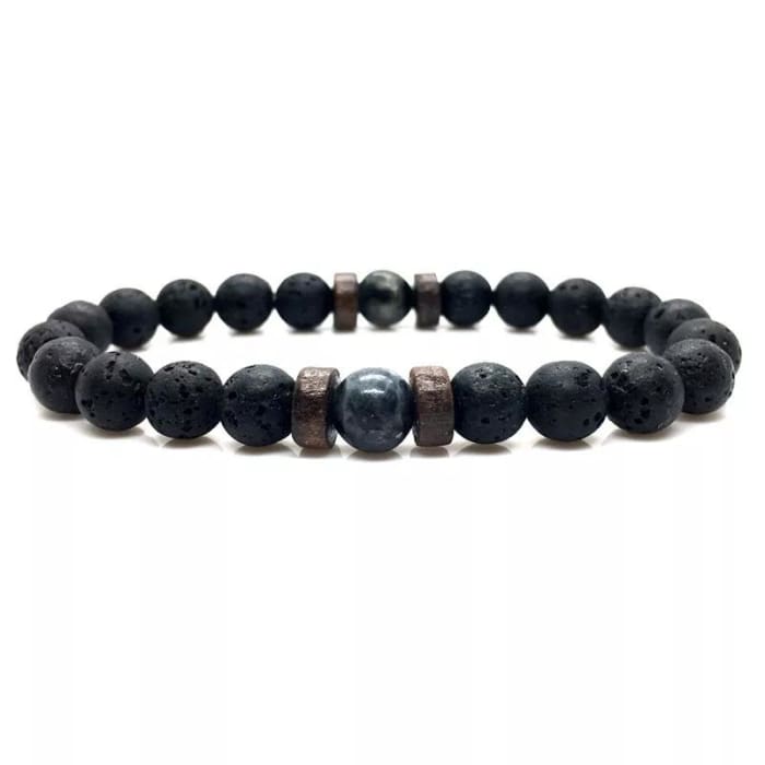 Wood and Lava Stone Essential Oil Bracelet