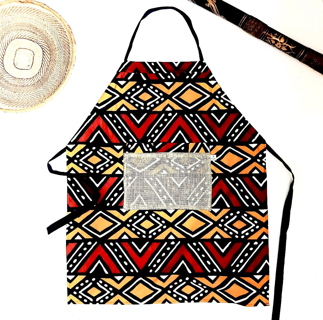 Adjustable, Burlap Pocket Print Apron