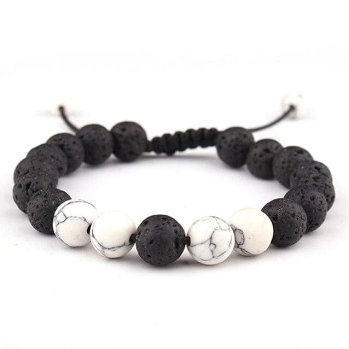 Adjustable Anxiety Diffusing Lava Stone Bracelet