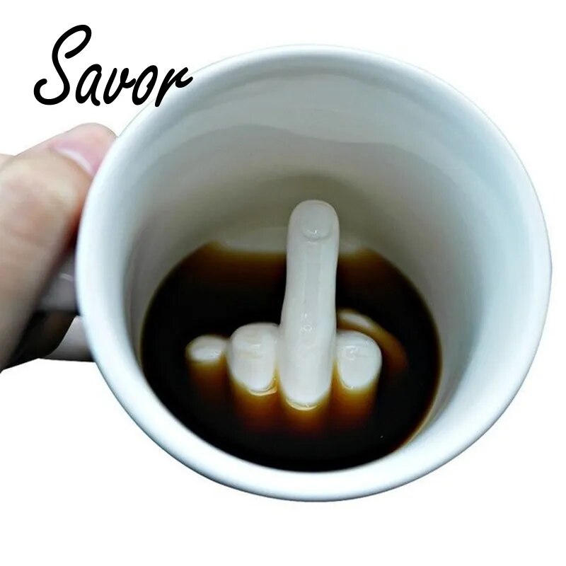 Middle Finger Novelty Mug