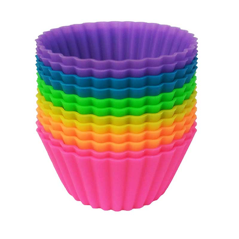 6/12Pcs Silicone Cupcake Reusable Pan Liners