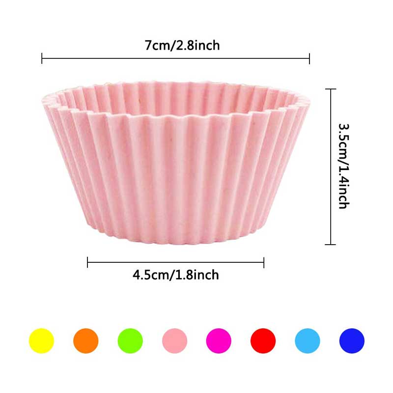 6/12Pcs Silicone Cupcake Reusable Pan Liners