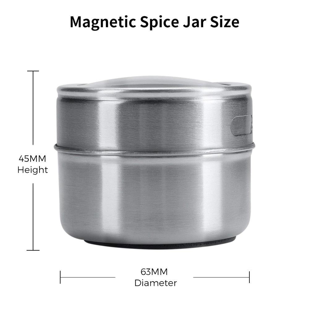 Magnetic Spice Jar Set With Stickers