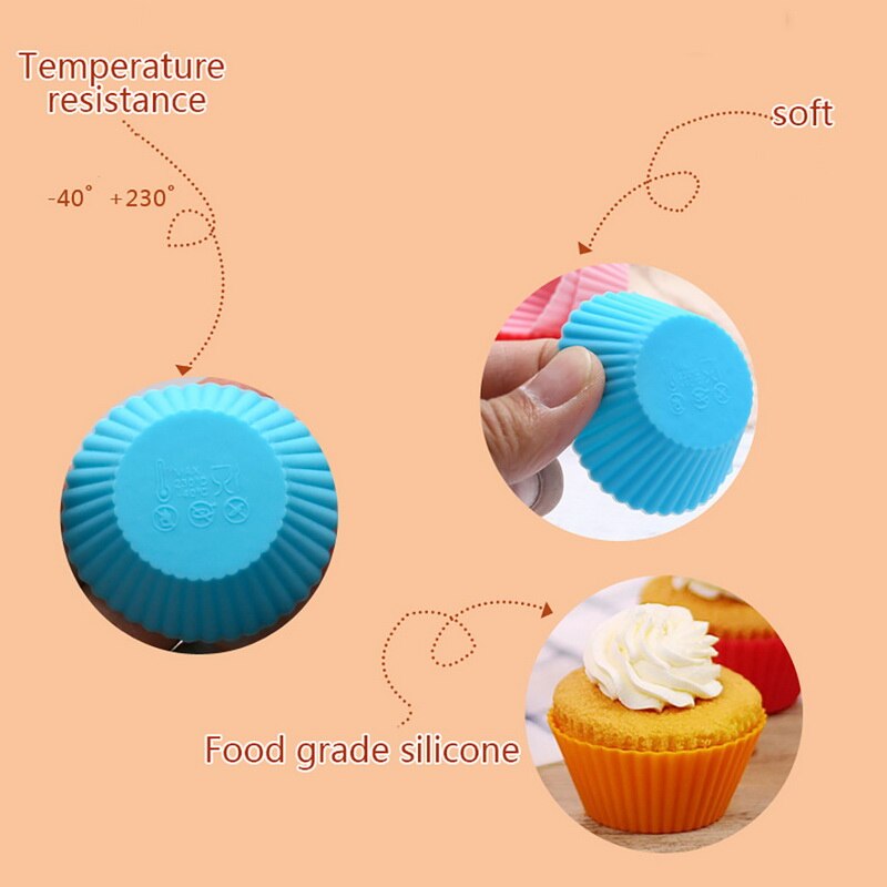 6/12Pcs Silicone Cupcake Reusable Pan Liners