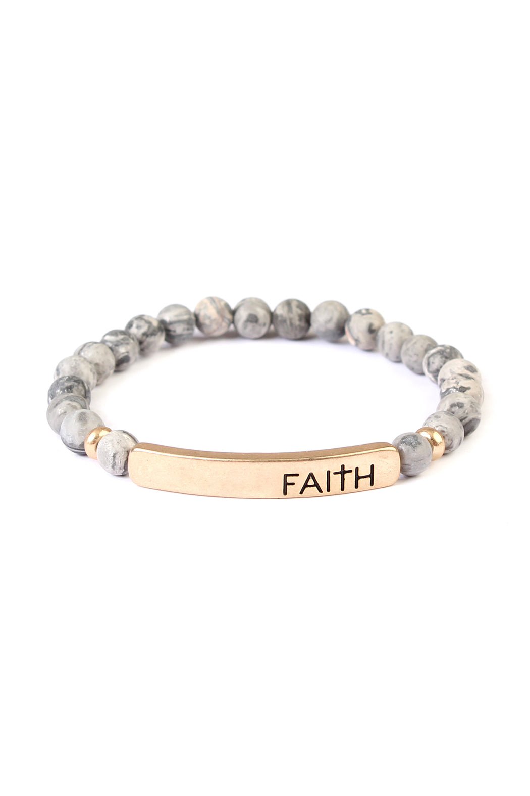 "Faith" Natural Stone Stretch Bracelet