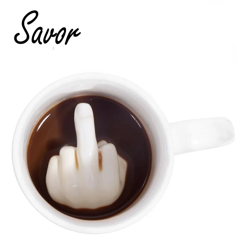 Middle Finger Novelty Mug